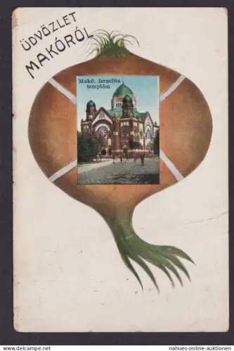 Litho Ansichtskarte Szeged Ungarn Tempel n. Budapest 06.06.1926