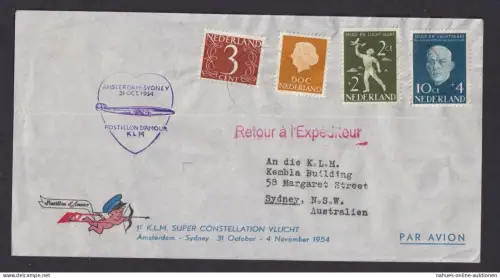 Flugpost Brief Air Mail KLM Amsterdam Niederlande Sydney New South Wales