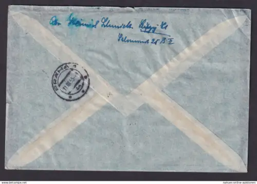 Flugpost Brief Air Mail Leipzig Mockau Messeflughafen n Prag Tschechoslowakei
