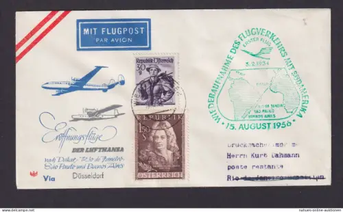 Flugpost Brief Air Mail Österreich Lufthansa Buenos Aires Argentinien