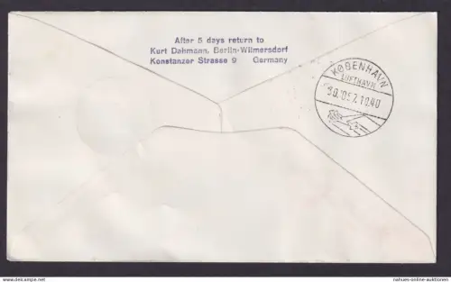 Flugpost Brief Air Mail SAS Direktflug Berlin Tokio Japan Nordpol Sonderflug