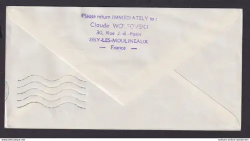 Flugpost Brief Frankreich PLM Avion Erstflug Jetliner DC 8 UAT Paris Abijan