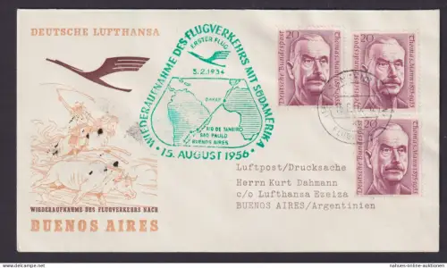 Flugpost Air Mail Bund MEF 237 attr. Brief Lufthansa Cowboy Buenos Aires