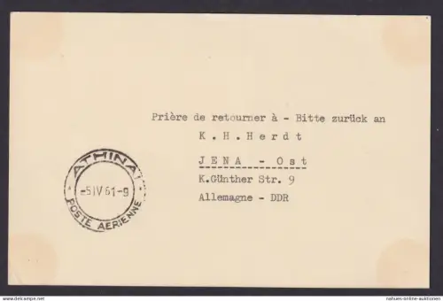 Flugpost Brief Air Mail Belgien Sabena Caravelle Brüssel Athen Griechenland