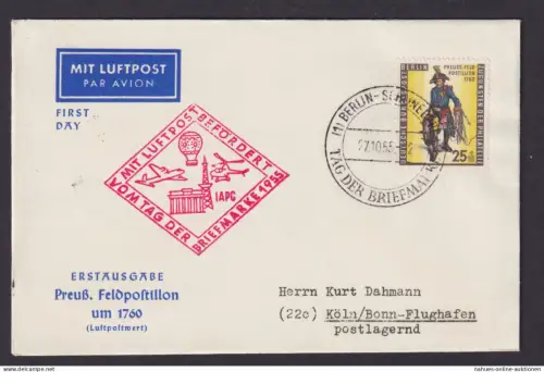 Flugpost Brief Air Mail Berlin toller Umschlag mit rotem Bestätigungsstempel