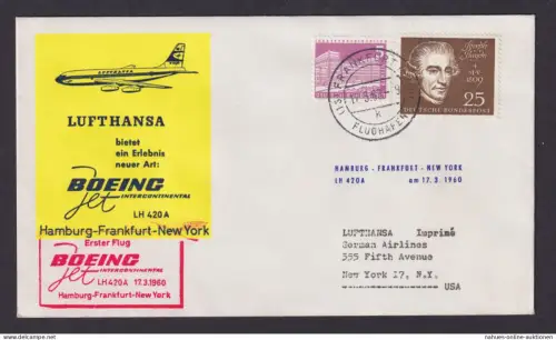Flugpost Brief Air Mail MIF Bund Beethoven + Berlin Bauten Lufthansa Boeing Jet