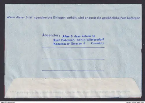 Flugpost Brief Air Mail Bund Aerogramm MIF Heuss TWA Stuttgart Los Angeles