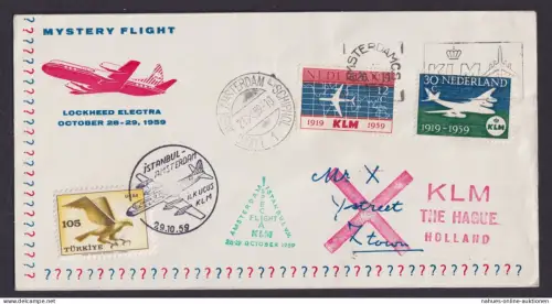 Flugpost Air Mail KLM Amsterdam Niederlande Istanbul Türkei Lockhhed Electra