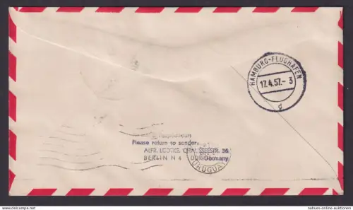 Flugpost Brief Air Mail Lufthansa Erstflug via Hamburg DDR Montevideo Uruguay