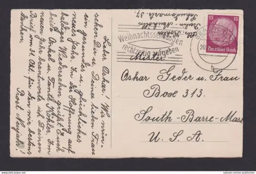 Berlin Deutsches Reich Drittes Reich Ansichtskarte Postsache SST Weihnachts