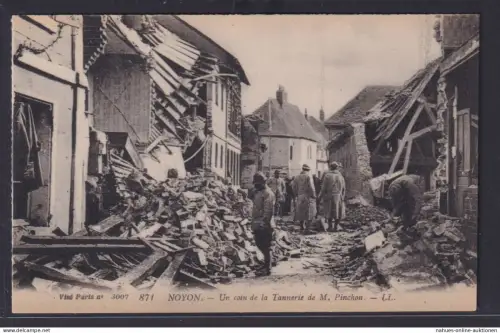 Ansichtskarte Noyon Kriegsschauplatz I.Weltkrieg Frankreich Zerstörte Häuser