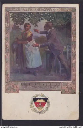 Ansichtskarte Österreich Deutsche Böhmen Künstler Jugendstil Vignette Deutscher