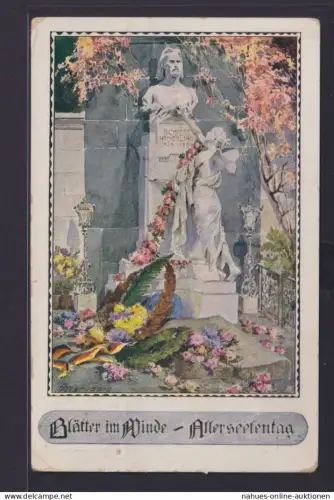 Ansichtskarte Österreich Deutsche Böhmen Künstler Sign. Denkmal Robert Hamerling