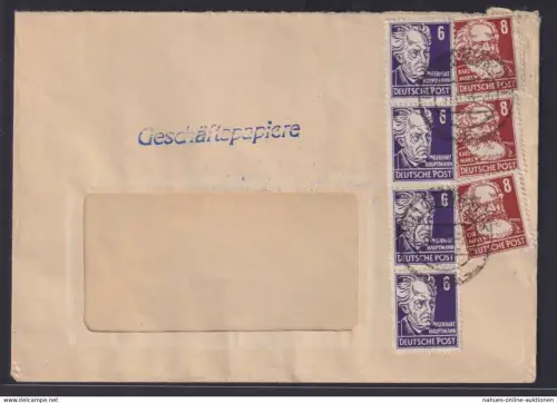 DDR Brief Ludwigslust mit 2x 24 Pfg. Persönlichkeiten auf Geschäftspapiere inter
