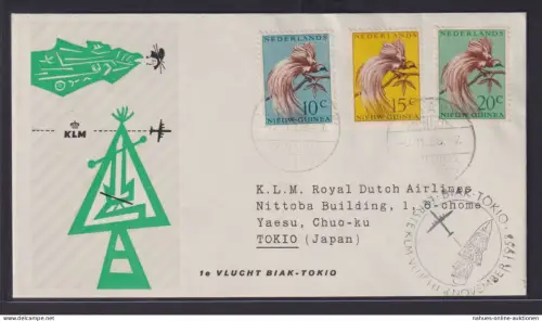 Asia Flugpost airmail Niederlande Neu Guinea Brief ab Biak Indonesia n Tokio