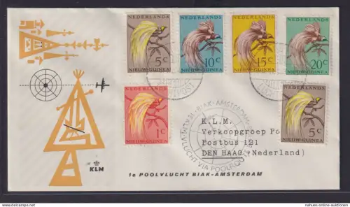 Asia Flugpost airmail Niederlande Neu Guinea Brief ab Biak Indonesia n Den Haag