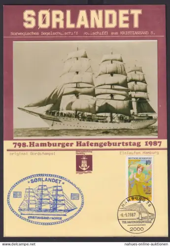 Marine Schiffe Schifffahrt Sørlandet Norwegen Segelschulschiff mit SST auch