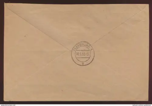 Postsache Bund Postauftrag Nr. 1 ab Nortorf per Einschreiben nach Flensburg