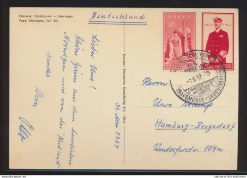 Ansichtskarte Schiffspost Schiff Nordland Travemünde Skandinavien n.Bergedorf