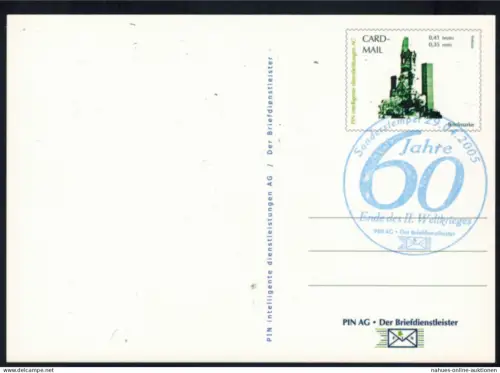 Bund Ganzsache PIN-AG 60 J. Ende Weltkrieg Briefmarken Ausstellung 2005
