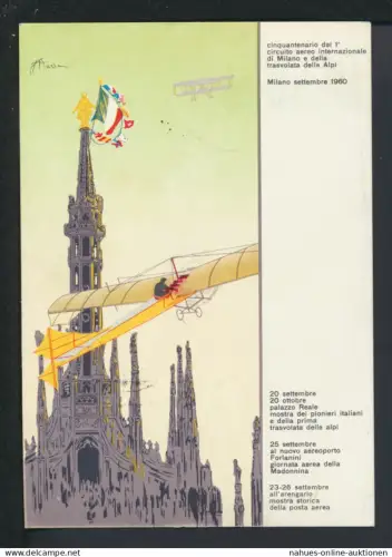 Flugpost Brief Air Mail Italien tolle Flugkarte Domodossola Mailand +sehr schöne