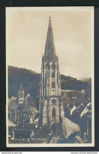 Ansichtskarte Freiburg Baden-Württemberg Münster 1932 Oberwil Zug Schweiz