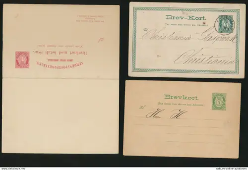 Norwegen Lot 4 Ganzsachen dabei 1x Frage & Antwort Norge Lot 4 postal stationery