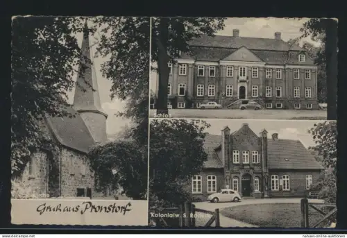 Foto Ansichtskarte Pronstorf Kolonialwaren Radeck mit viol. R1 Berlin Haselhorst
