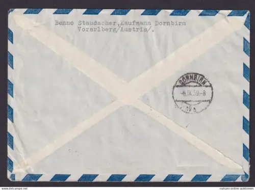 Flugpost Österreich Ganzsache AUA Eröffnung Einschreiben Dornbirn ZUF Sport