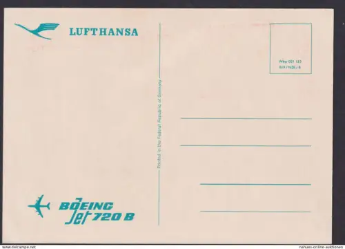 Flugpost Ansichtskarte Lufthansa Boing 720 B