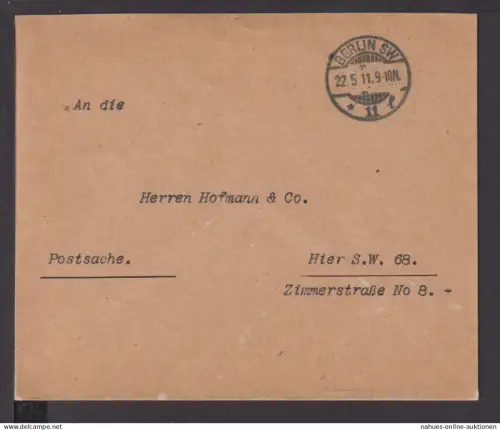 Postsache Deutsches Reich Berlin SW Kaiserlich Deutsches Postamt 11