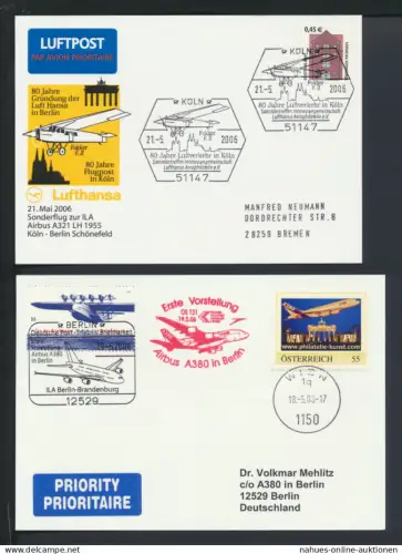 Flugpost Brief Air Mail Lot Flugpost 4 Karten Briefe Österreich Deutschland