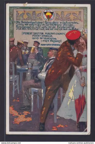 Ansichtskarte Wien n. Steingaden Trinkgelage Deutscher Schulverein Karte