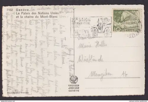 Ansichtskarte Geneve Genf Schweiz Le Palais des Nation n. Menziken