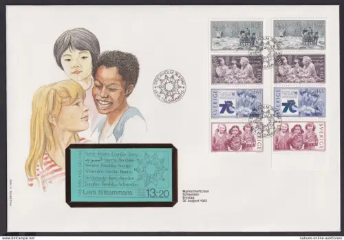 Schweden Markenheftchen Brief Zusammendruck Heftchenblatt Zusammenleben