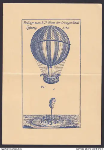 Bund Flugpost Ballonpost Bujendorf tolle Klappkarte Freiballon D-ERGEE II