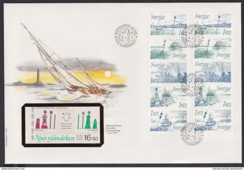 Schweden Markenheftchen Brief Zusammendrucke Heftchenblatt Schifffahrt