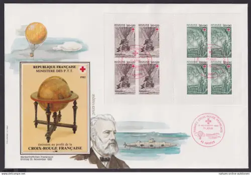 Frankreich Markenheftchen Brtief Zusammendruck Heftchenblatt Ballonflug