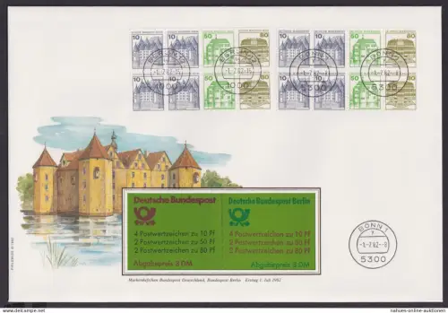 Deutschland Markenheftchen Brief Zusammendruck Heftchenblatt Wasserburg