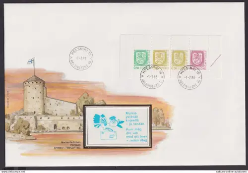 Finnland Markenheftchen Brtief Zusammendruck Heftchenblatt Burg Bauten