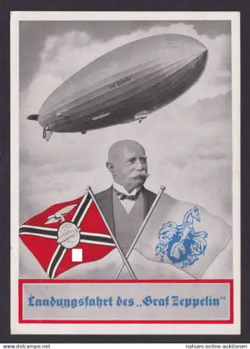 Meiningen Zeppelin Landungsfahrt des Graf Zeppelin Deutsches Reich Ansichtskarte