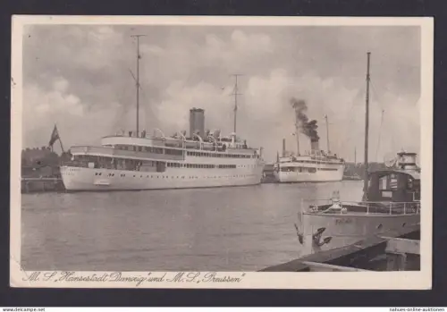 Stettin Deutsches Reich Ansichtskarte Schifffahrt M.S. Hansestadt Danzig u.