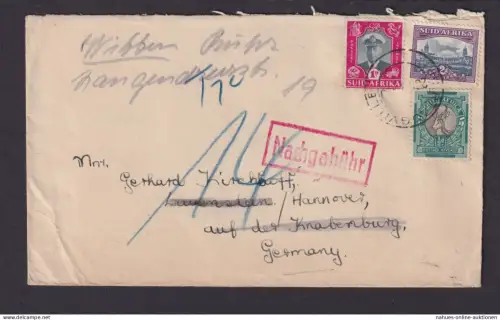 Hertzogville Südafrika Brief Nachgebühr Lauenstein Hannover Knabenburg