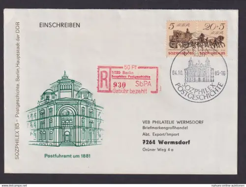 Briefmarken DDR Sonder Einschreibemarke Philatelie Sozphilex Postgeschichte