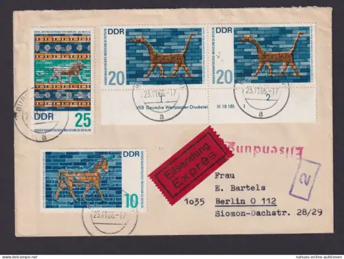 Bahnpost Eilboten Brief DDR Druckvermerk Burg Spreewald Berlin Görlitz via