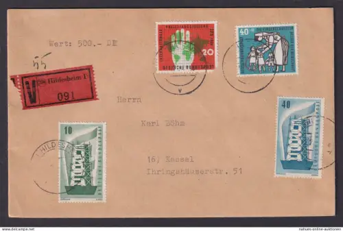 Bund Hildesheim V Wert Brief 500 DM Wert MIF Europa Helfer der Menschheit Kassel