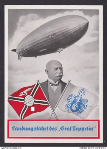 Zeppelin Landungsfahrt des Graf Zeppelin Deutsches Reich Ansichtskarte