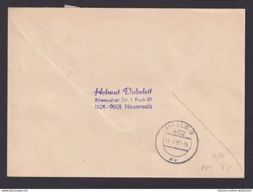 DDR Eilboten R Brief Sonder Einschreibemarke 50 Pfg. Karl Marx Stadt Frieden und