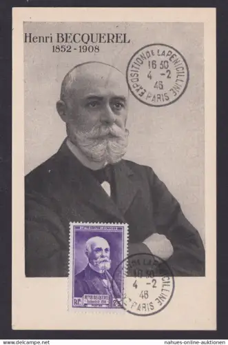 Briefmarken Frankreich 745 Physiker Nobelpreis Medizin Maximumkarte MK