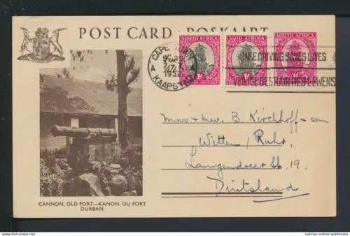 Südafrika Afrika Bild Ganzsache Kapstadt 1952 Witten NRW